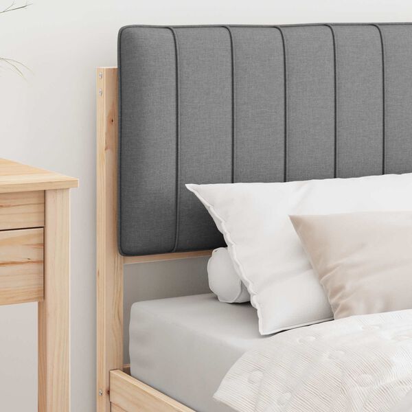 vidaXL Krevetni okvir s tapiciranim uzglavljem Svijetlo siva