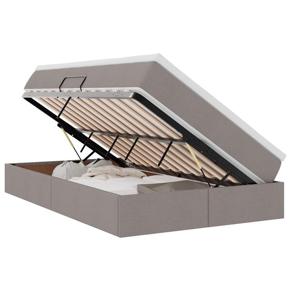 vidaXL Krevet s madracem i skladi&scaron;tem Sivo-smeđa 120 x 190 cm