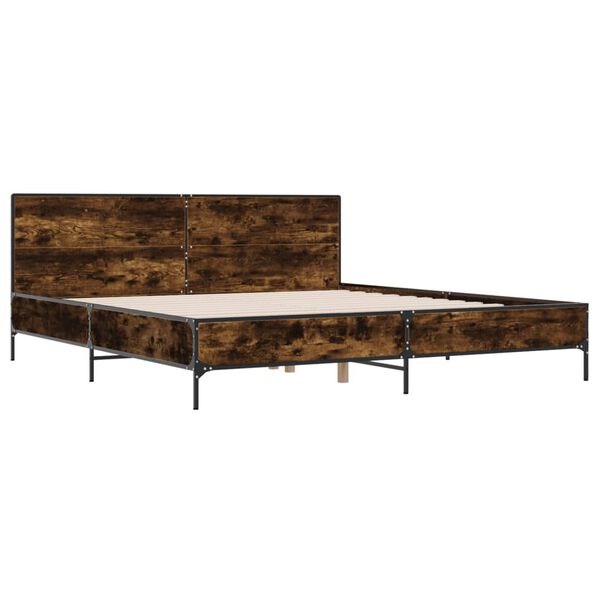 vidaXL Okvir kreveta boja hrasta 180x20 cm konstruirano drvo i metal