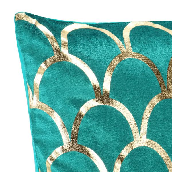 vidaXL Jastuci s tiskanom folijom 2 kom zeleno-zlatni 40x40 cm baršun