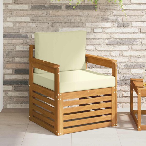 vidaXL Set vanjskih sofa Čvrsto drvo akacije i poliester Prirodna