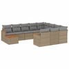 vidaXL 11-dijelni set vrtnih sofa od poliratana s jastucima bež