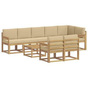 vidaXL Set vanjskih sofa 9 kom. Bijela i bež Poliester