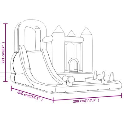Happy Hop dvorac na napuhavanje s toboganom i bazenom 298x400x221 cm