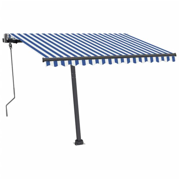 vidaXL Samostojeća automatska tenda 300 x 250 cm plavo-bijela