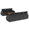 vidaXL 8-dijelni set vrtnih sofa od poliratana s jastucima crni