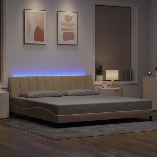 vidaXL Okvir za krevet bez madraca Hanko krem 200x200 cm od tkanine