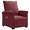 vidaXL Masažna fotelja na podizanje od tkanine crvena boja vina