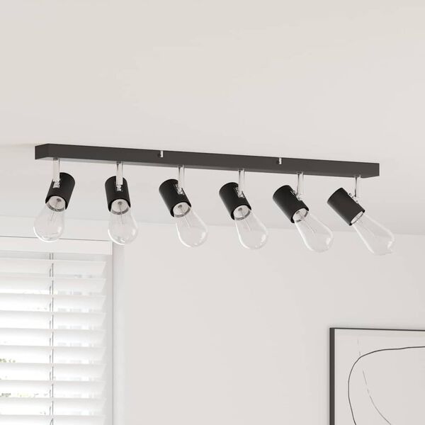 vidaXL Stropni reflektor s reflektorima Crna 73 x 6,5 x 11,5 cm Metal