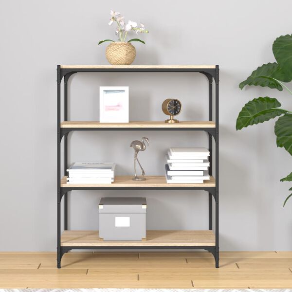 vidaXL Ormarić za knjige boja hrasta 80x33x100 cm od drva i čelika