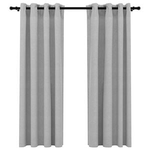 vidaXL Zavjese za zamračivanje s prstenima 2 kom sive 140 x 175 cm