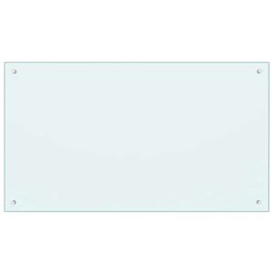 vidaXL Kuhinjska za&scaron;tita od prskanja mliječna 100 x 60 cm kaljeno staklo