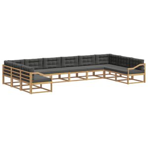 vidaXL Set vanjskih sofa s jastukom 10 pcs Bijela i antracit