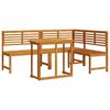 vidaXL Set vrtne klupe 3 pcs Smeđa Čvrsto drvo akacije