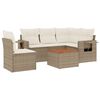 vidaXL 6-dijelni set vrtnih sofa s jastucima bež od poliratana
