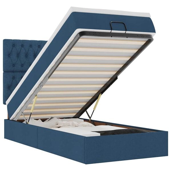 vidaXL Otomanski krevet s madracem plavi 90x200 cm tkanine