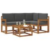 vidaXL Set vanjskih sofa s jastukom 5 pcs Prirodna i antracit