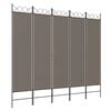 vidaXL Sobna pregrada s 5 panela antracit 200x220 cm od tkanine