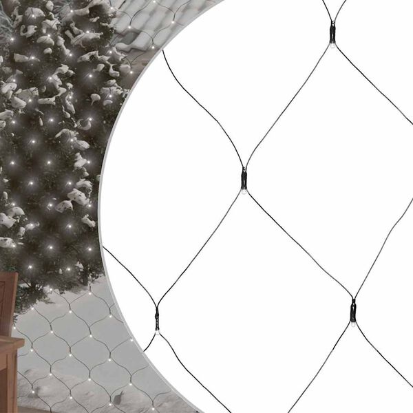 vidaXL Božićna svjetlosna mreža hladna bijela 3 x 2 m 204 LED