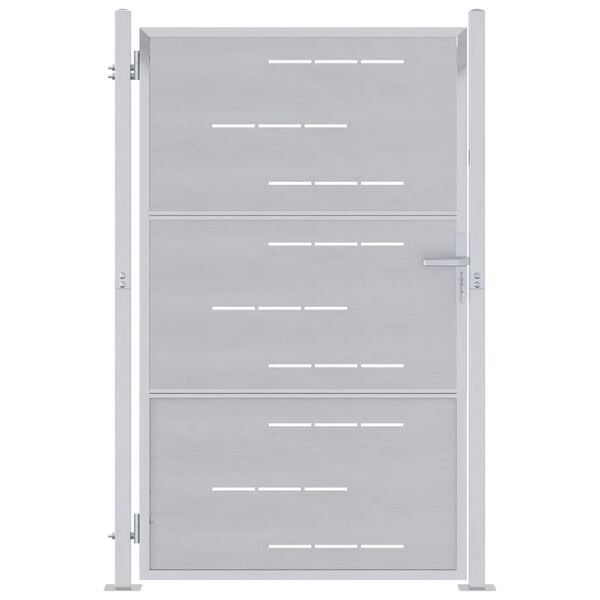 vidaXL Vrtna vrata Srebrno 100 x 125 cm Nehrđajući čelik