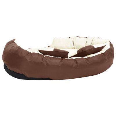 vidaXL Dvostrani perivi jastuk za pse smeđi i krem 110 x 80 x 23 cm