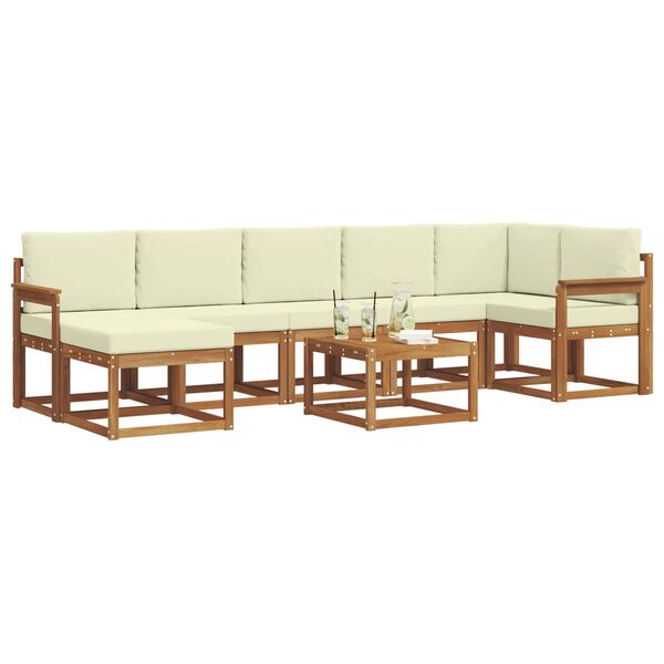 vidaXL Set vanjskih sofa s jastukom 8 pcs Prirodna i krem