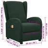 vidaXL Električni masažni naslonjač od tkanine tamnozeleni