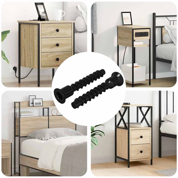 vidaXL &Scaron;estarasti vijak s čepom 2 pcs Crna 7 x 40 mm Željezo