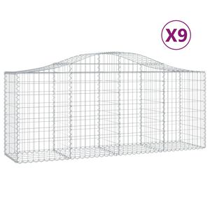 vidaXL Lučne gabionske ko&scaron;are 9 kom 200x50x80/100 cm pocinčano željezo