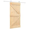 vidaXL Klizna vrata Prirodna i bijela 95 x 210 cm Čvrsta borovina