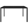 313099 vidaXL Garden Table 130x130x72 cm Black Steel and Glass