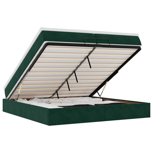 vidaXL Okvir kreveta s madracima tamnozeleni 200x200cm bar&scaron;unasti