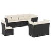 vidaXL 8-dijelni set vrtnih sofa od poliratana s jastucima crni