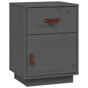 vidaXL Noćni ormarići 2 kom sivi 40 x 34 x 55 cm od masivne borovine