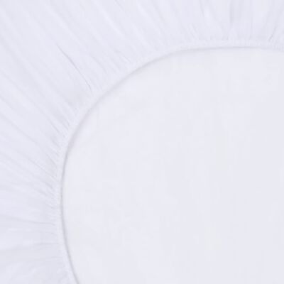 vidaXL Plahte s gumicom vodootporne 2 kom pamučne 200 x 220 cm bijele