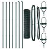 vidaXL Ograda s postovima Zelena 1 x 10 m Čelik i PVC