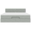 vidaXL Otomanski krevet s madracem svijetlosivi 180x200 cm bar&scaron;unasti