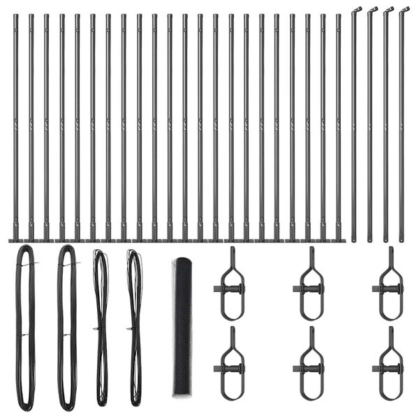 vidaXL Stup za ogradu Siva 50 x 1,2 m (mreža 25 mm) Čelik i PVC