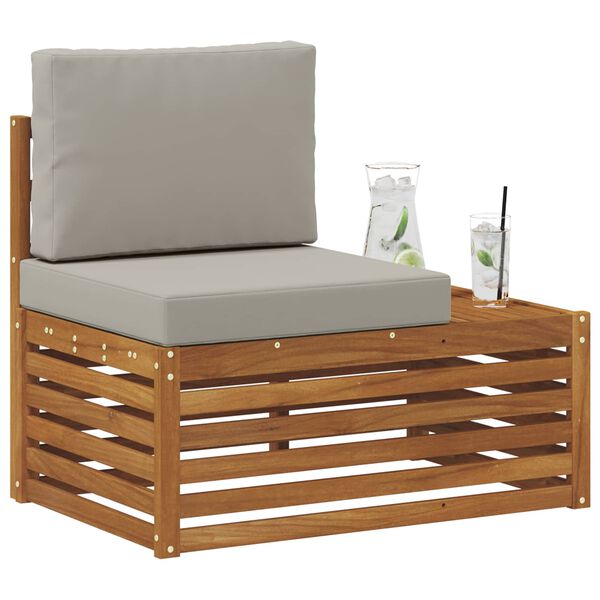 vidaXL Vanjski krajnji kauč s jastukom Prirodna 91 x 63 x 73 cm