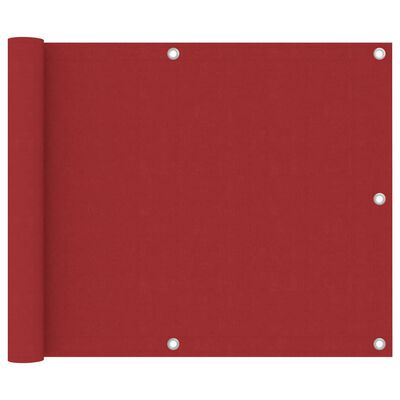 vidaXL Balkonski zastor crveni 75 x 500 cm od tkanine Oxford