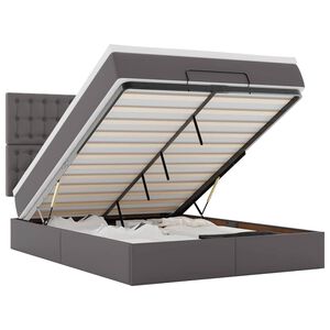 vidaXL Otomanski krevet s madracem sivi 140x190cm umjetna koža