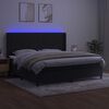 vidaXL Krevet box spring s madracem LED crni 200x200 cm bar&scaron;un