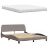 vidaXL Krevet s madracem Hanko smeđesivi 160x200 cm tkanina