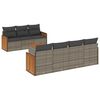 vidaXL 8-dijelni set vrtnih sofa od poliratana s jastucima sivi