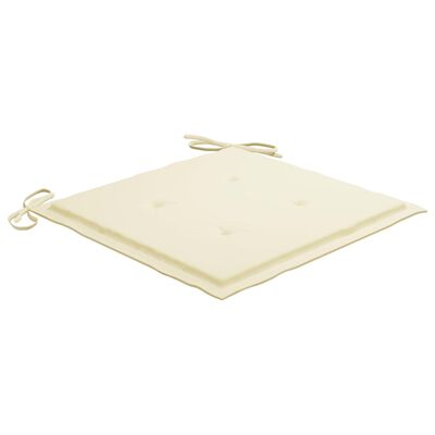 vidaXL Stolica za ljuljanje s krem jastukom od masivne tikovine