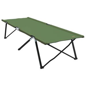 vidaXL Sklopivi kamperski krevet Zelena 206 x 76 x 74 cm
