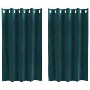 vidaXL Zavjese za zamračivanje 2 pcs Tamnozelena 140 x 140 cm Bar&scaron;un
