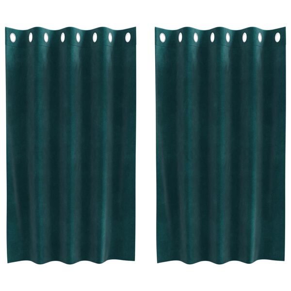 vidaXL Zavjese za zamračivanje 2 pcs Tamnozelena 140 x 140 cm Bar&scaron;un