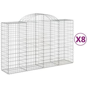 vidaXL Lučne gabionske ko&scaron;are 8 kom 200x50x120/140cm pocinčano željezo