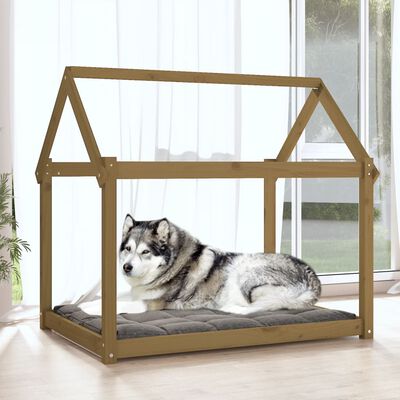 vidaXL Krevet za pse smeđa boja meda 111x80x100 cm od masivne borovine